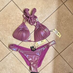 Shimmering Purple Bikini Set